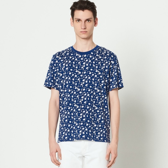 SANDRO PARIS FLORAL PRINT T-SHIRT NAVY & WHITE - Picture 2 of 11